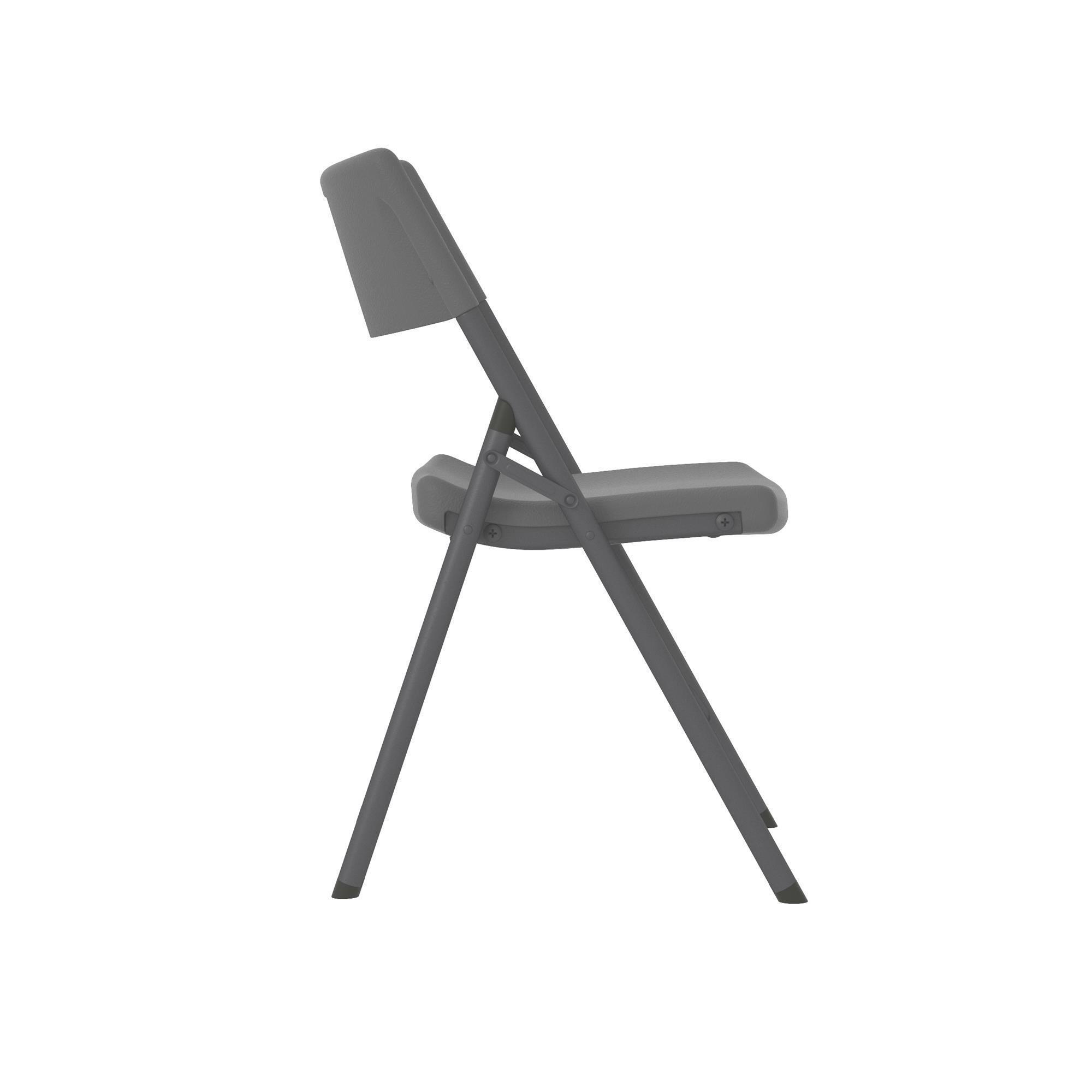 ZOWN Gray, 4 Resin Folding Chairs, Model# 60410SGY4E